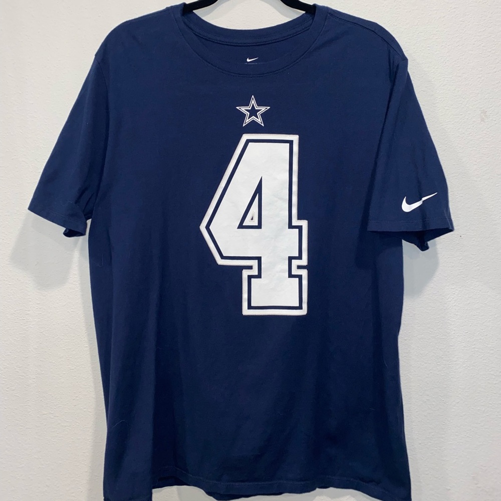 Navy blue Dallas Cowboys Dak Prescott short sleeve shirt
